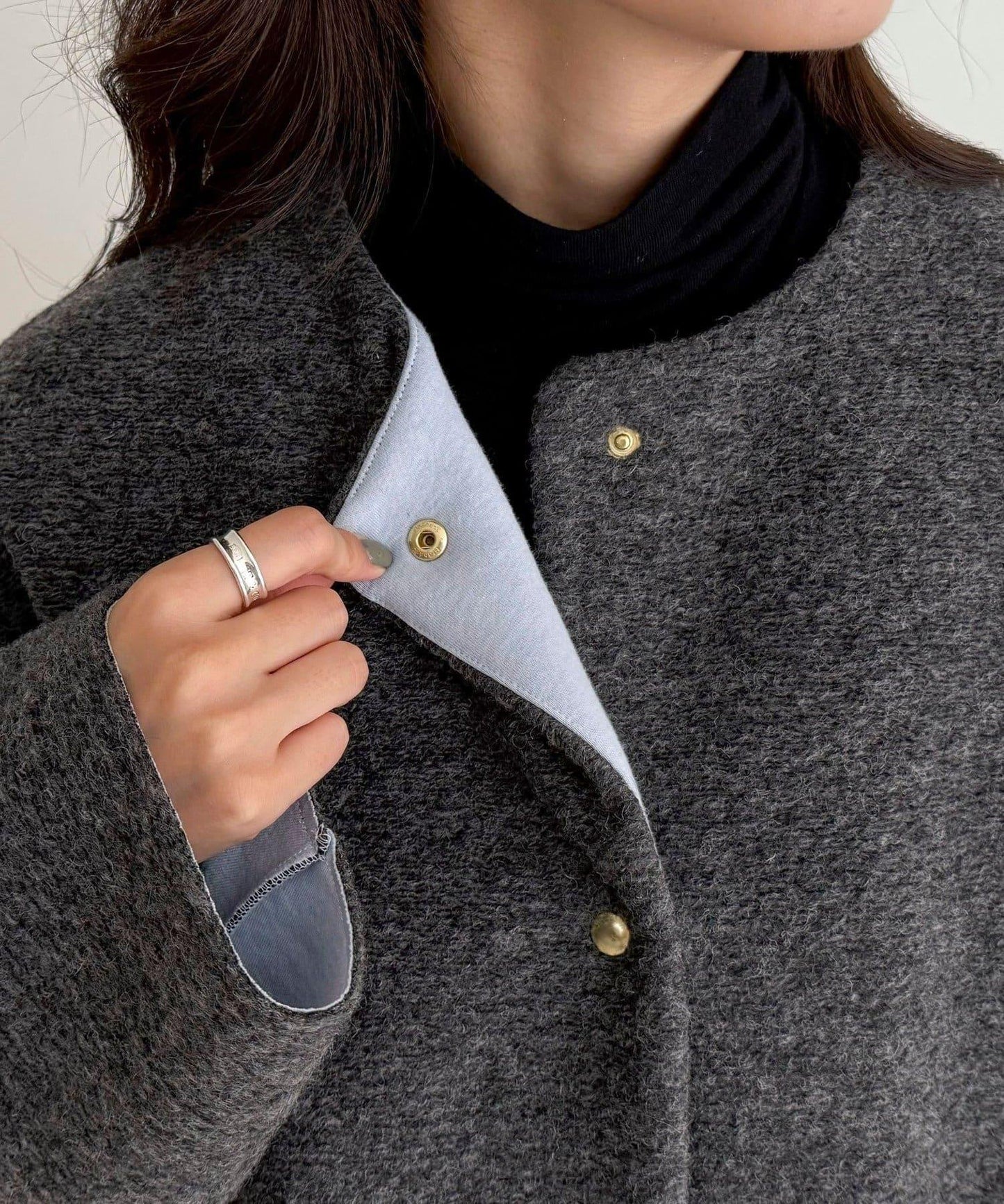 意大利風格輕盈無領夾克