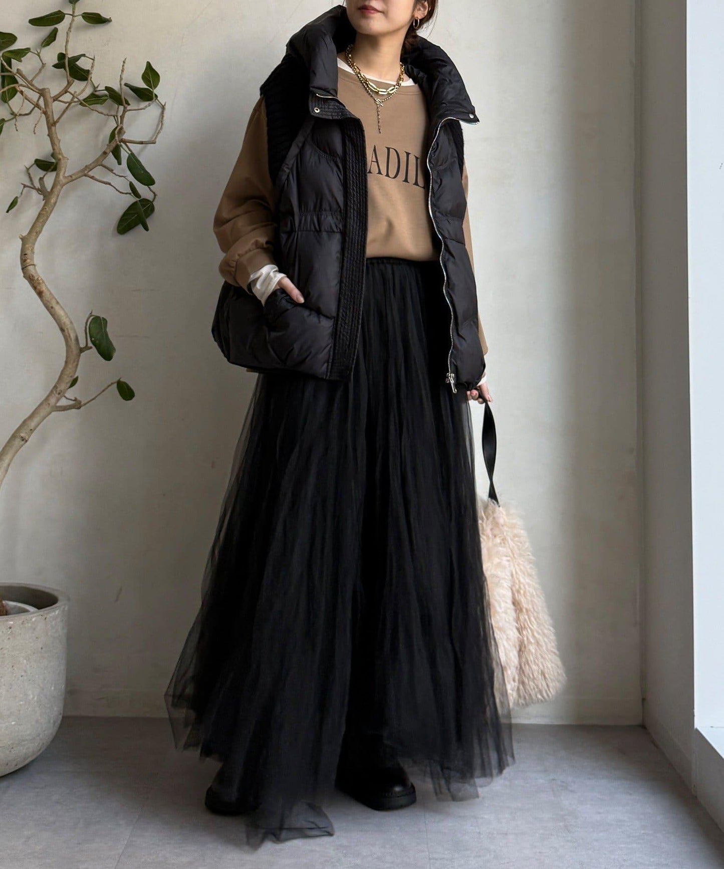 針織拼接羽絨馬甲