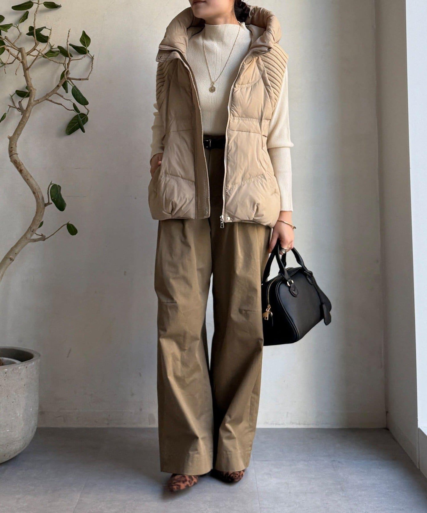 針織拼接羽絨馬甲