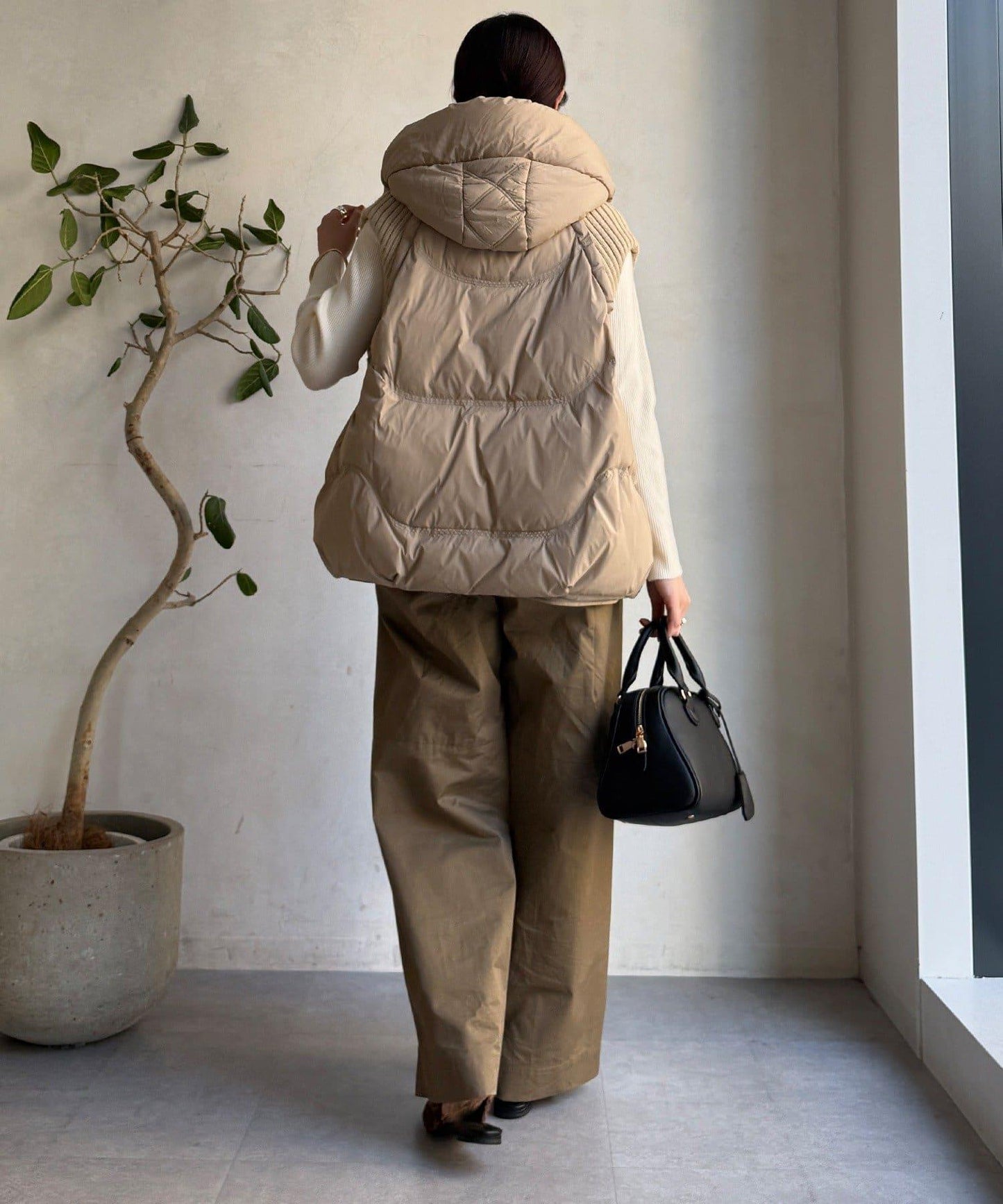 針織拼接羽絨馬甲