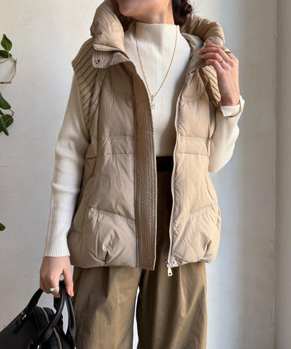 針織拼接羽絨馬甲
