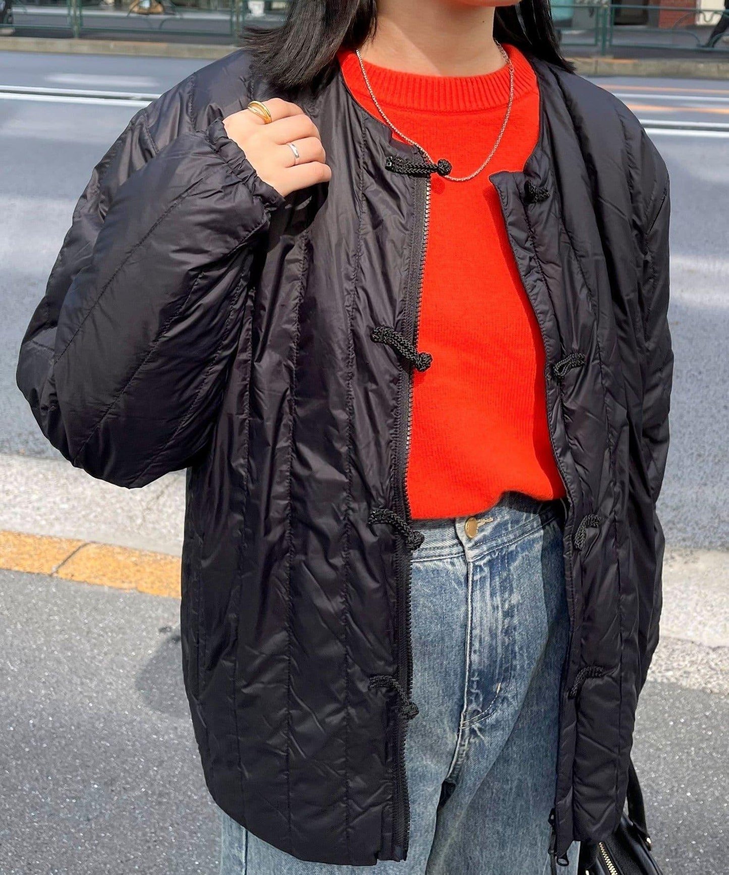 【TAION】可雙面穿中式盤扣內膽羽絨服