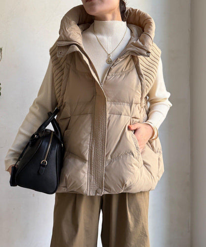 針織拼接羽絨馬甲