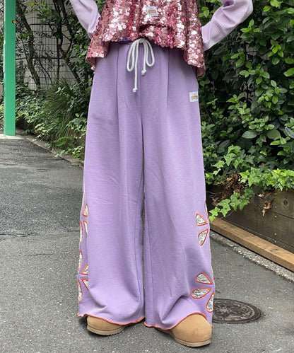 【HELLO.SANFRANCISCO/ハローサンフランシスコ】花卉剪裁寬鬆衛褲