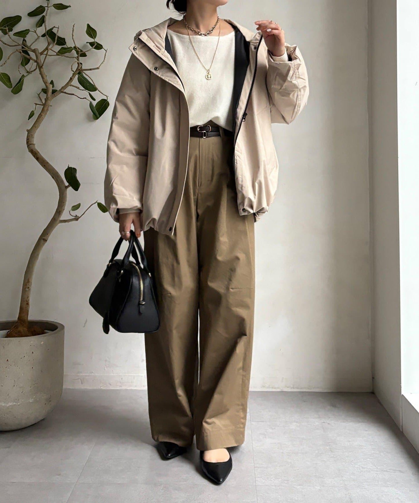 薄膜塔夫綢連帽羽絨服