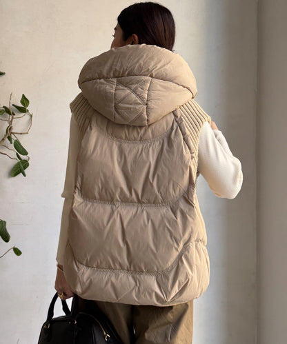 針織拼接羽絨馬甲