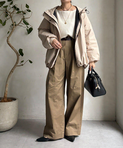 薄膜塔夫綢連帽羽絨服