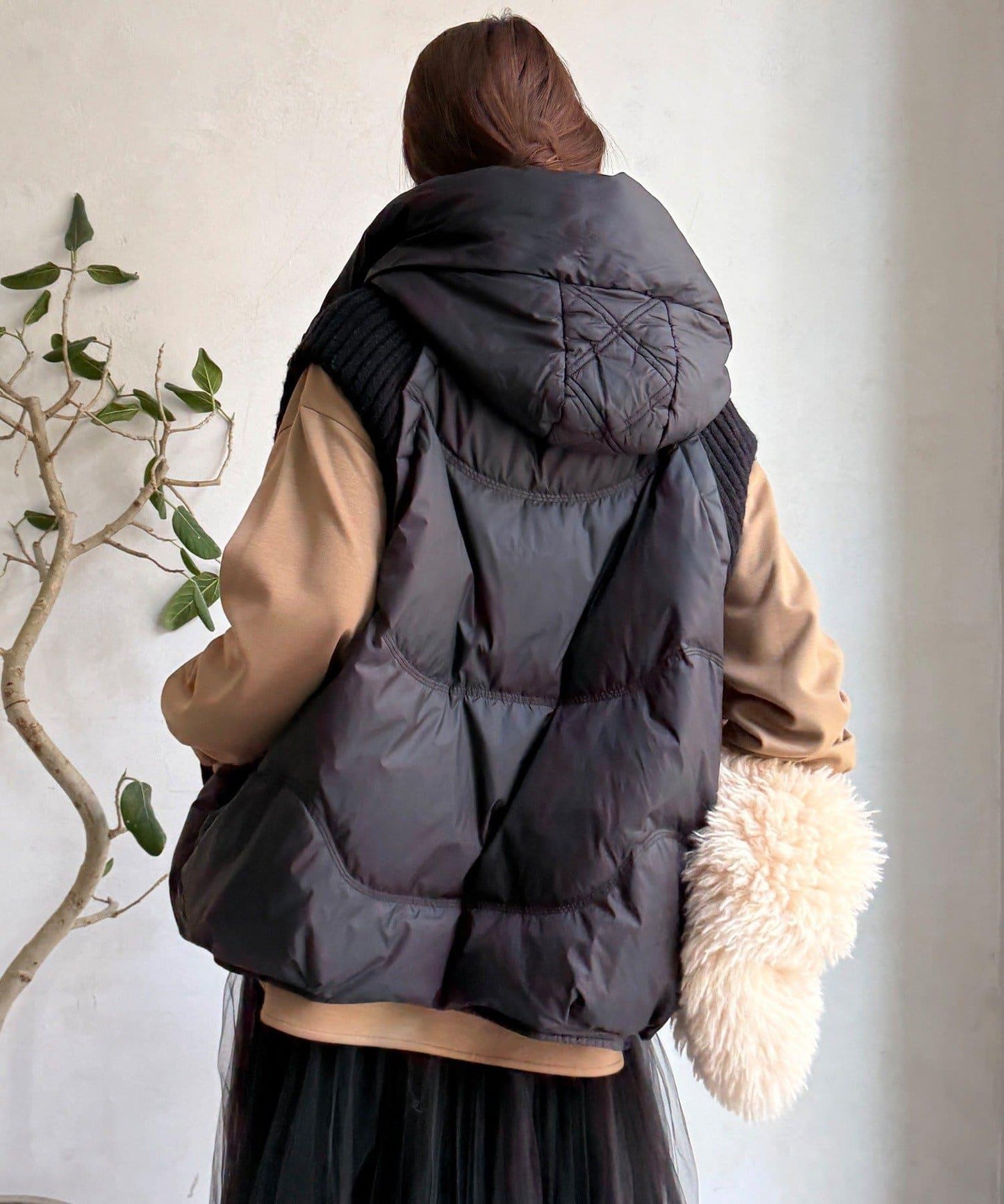 針織拼接羽絨馬甲