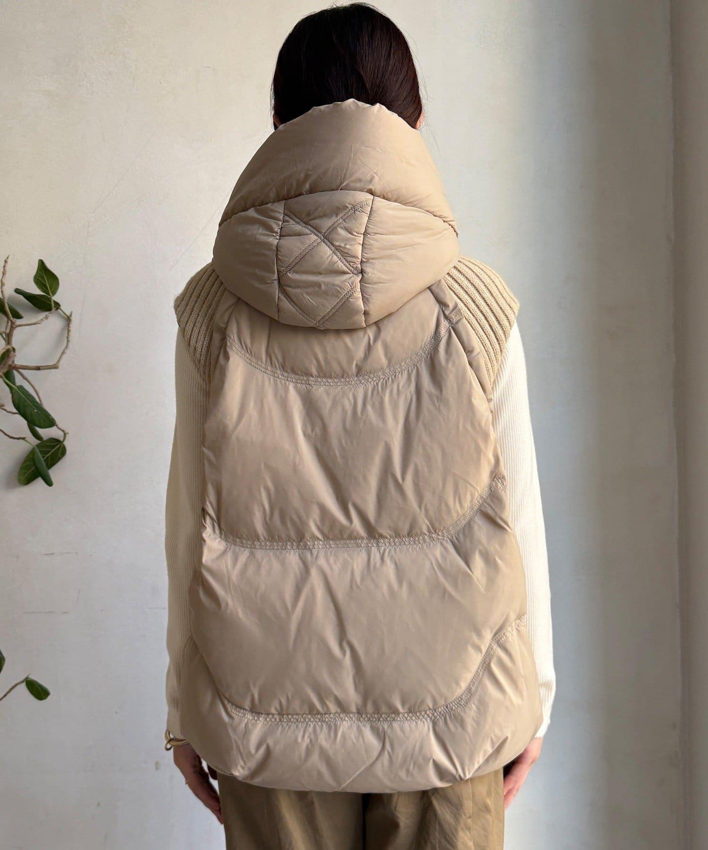 針織拼接羽絨馬甲