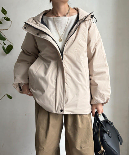 薄膜塔夫綢連帽羽絨服