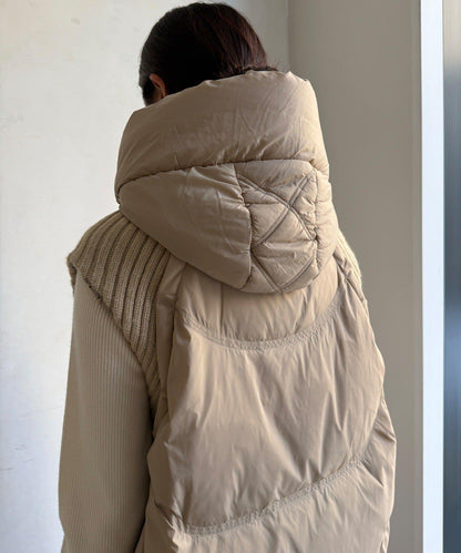 針織拼接羽絨馬甲