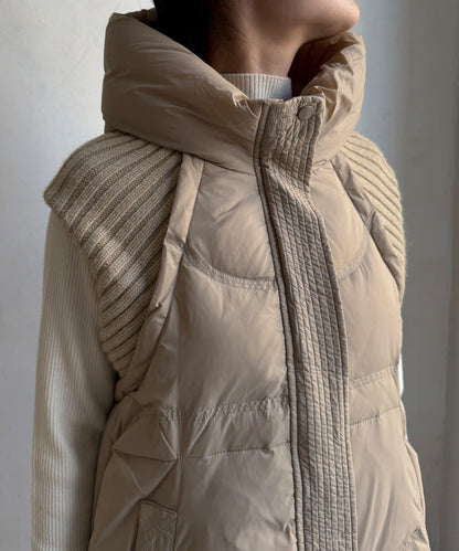 針織拼接羽絨馬甲