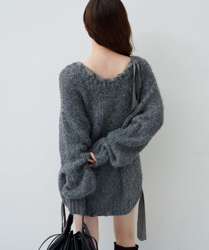 蝴蝶結帶裝飾針織衫