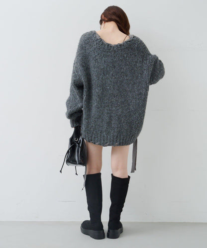 蝴蝶結帶裝飾針織衫