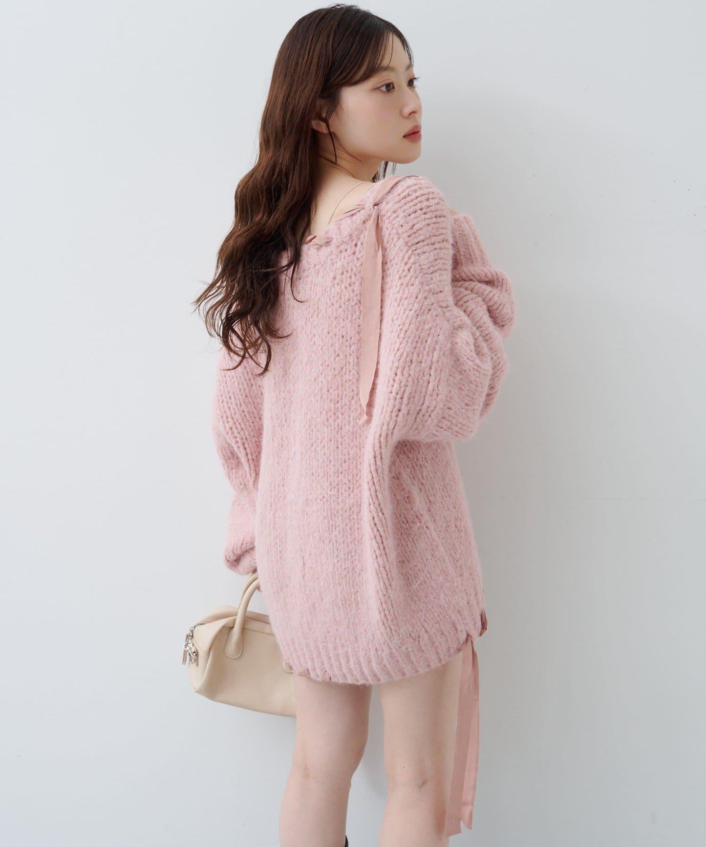 蝴蝶結帶裝飾針織衫