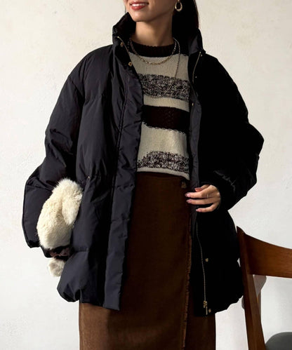 高領中款羽絨服