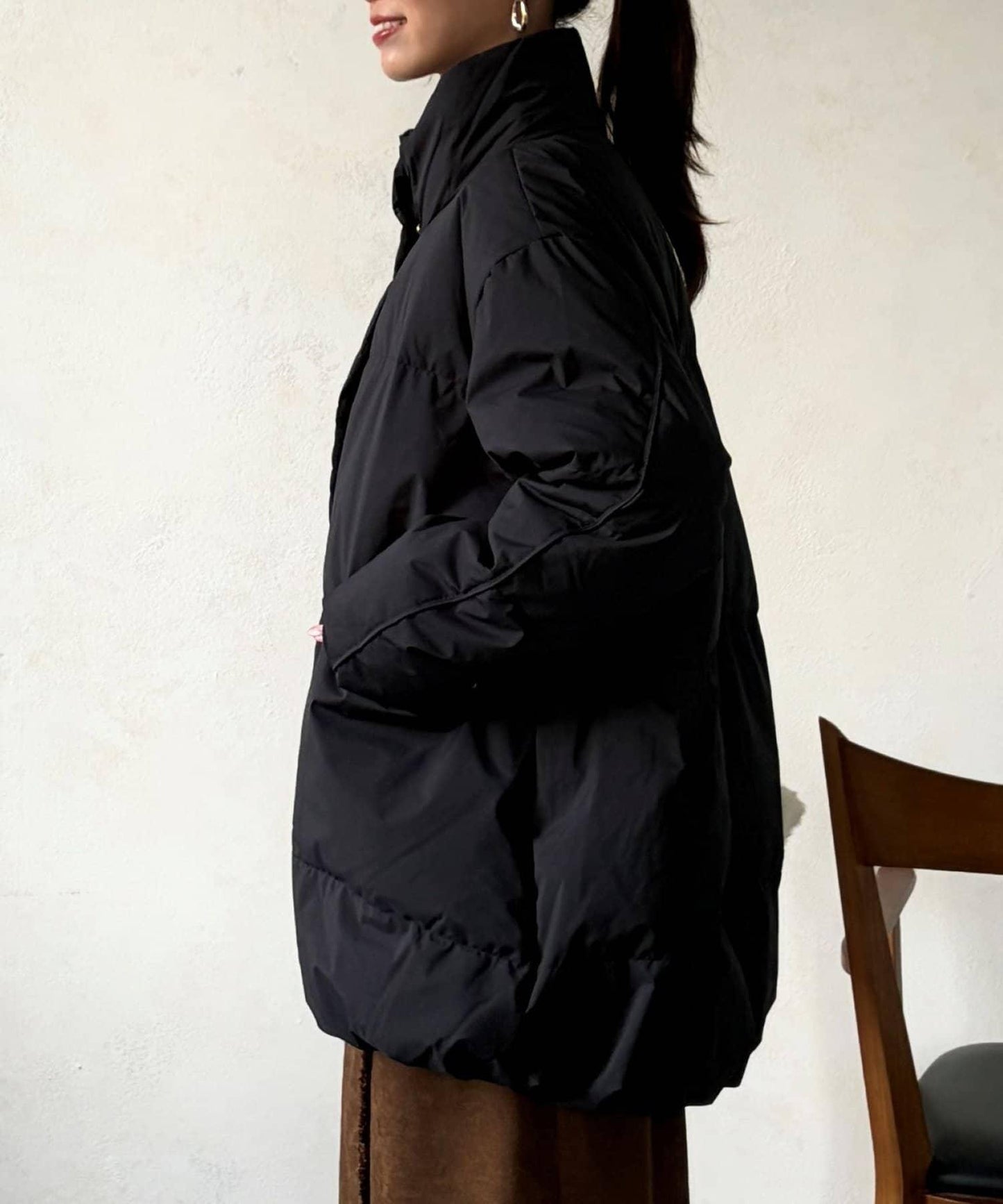 高領中款羽絨服