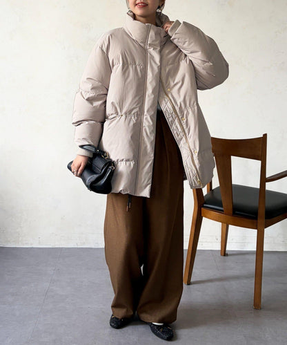 高領中款羽絨服