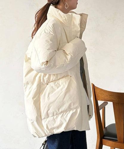 高領中款羽絨服