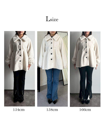 荷葉邊羊羔絨大衣