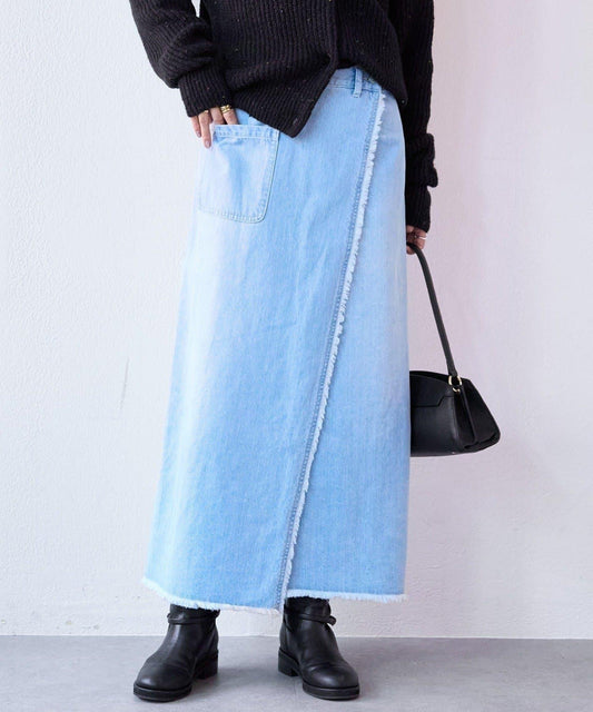 【MONN.:.(モン)】包裹式牛仔半身裙