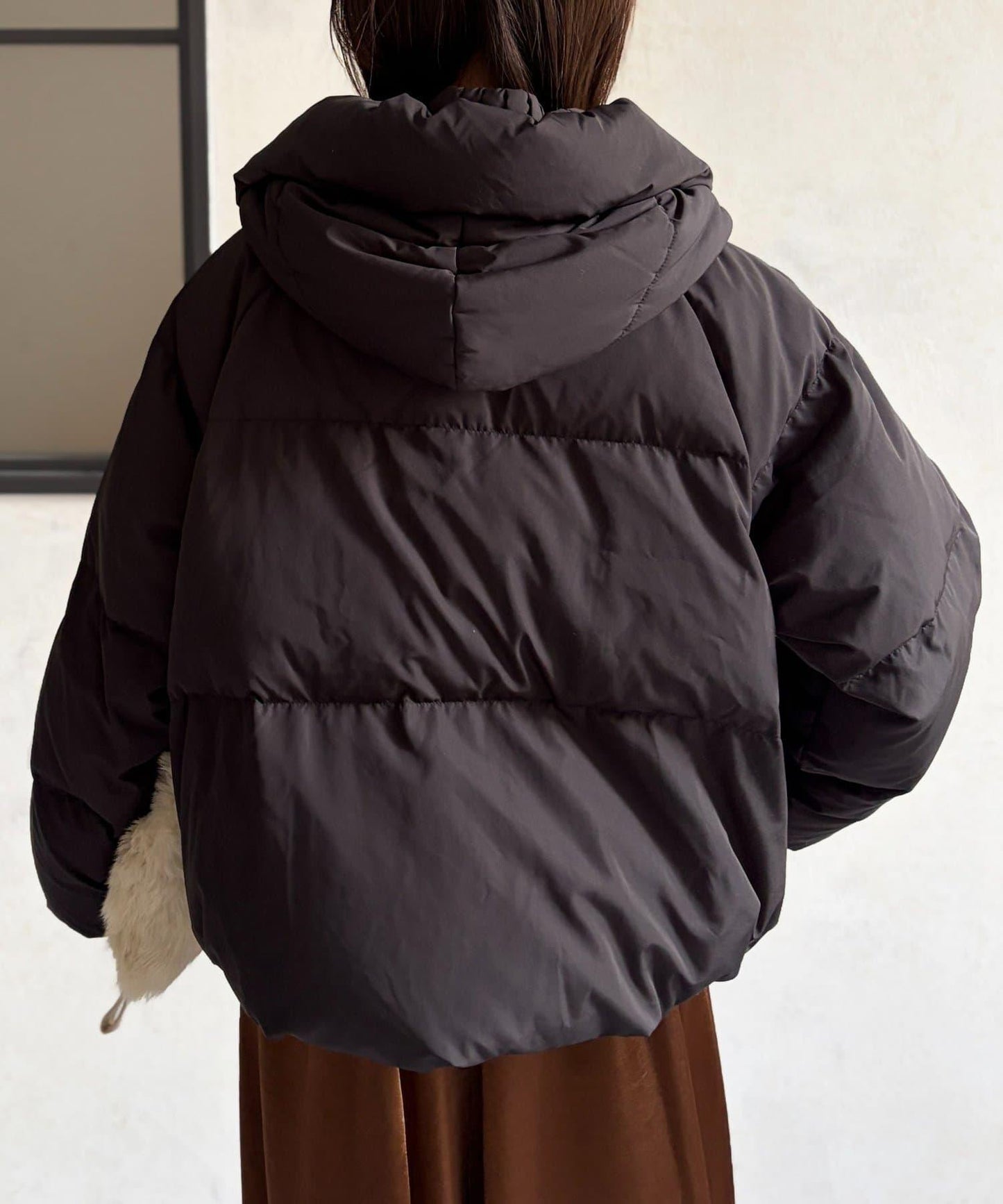 褶皺高領短款羽絨服