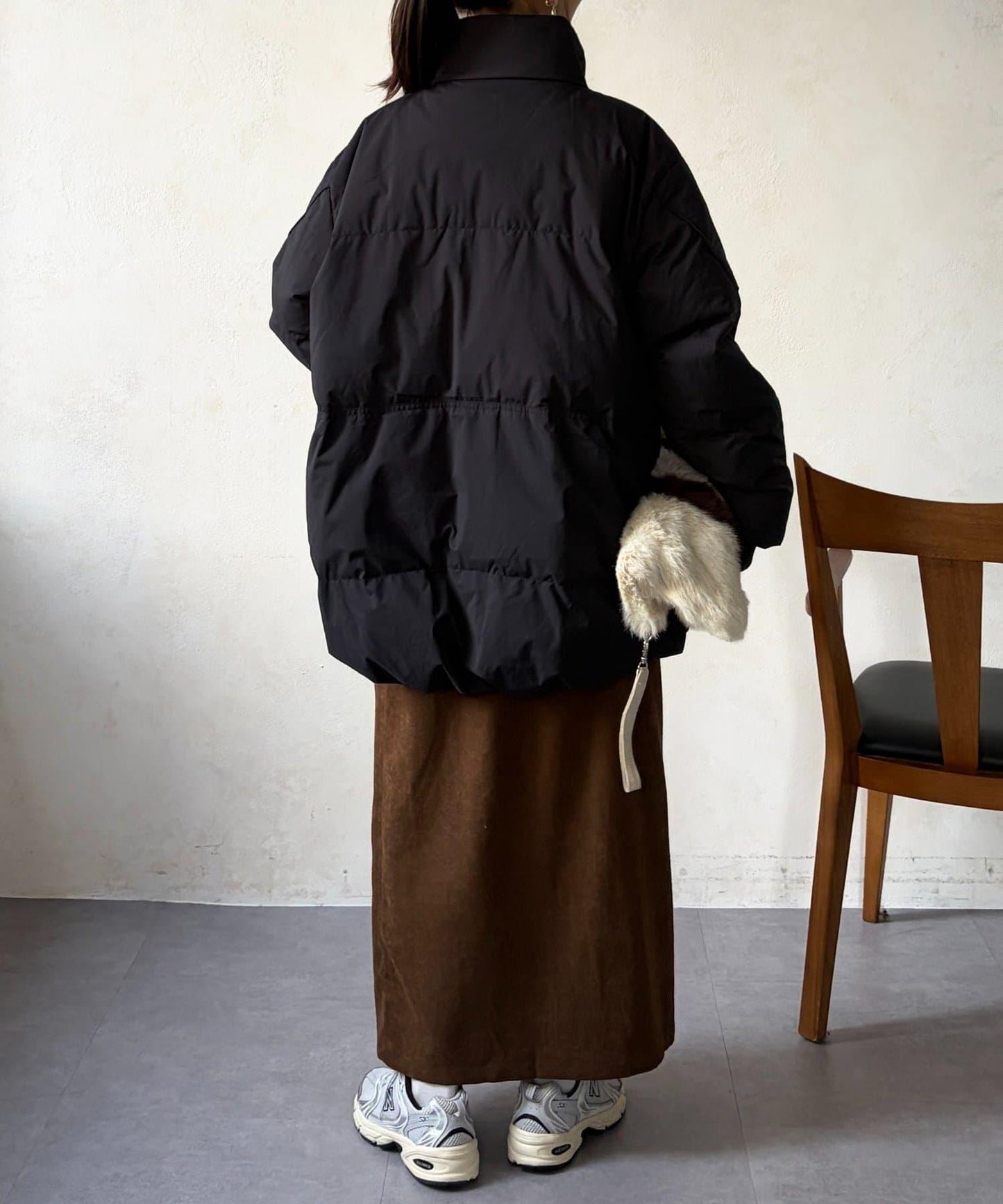 高領中款羽絨服