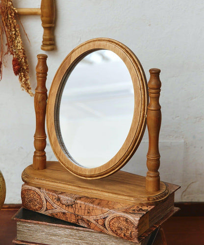 復古橢圓形臺式化妝鏡