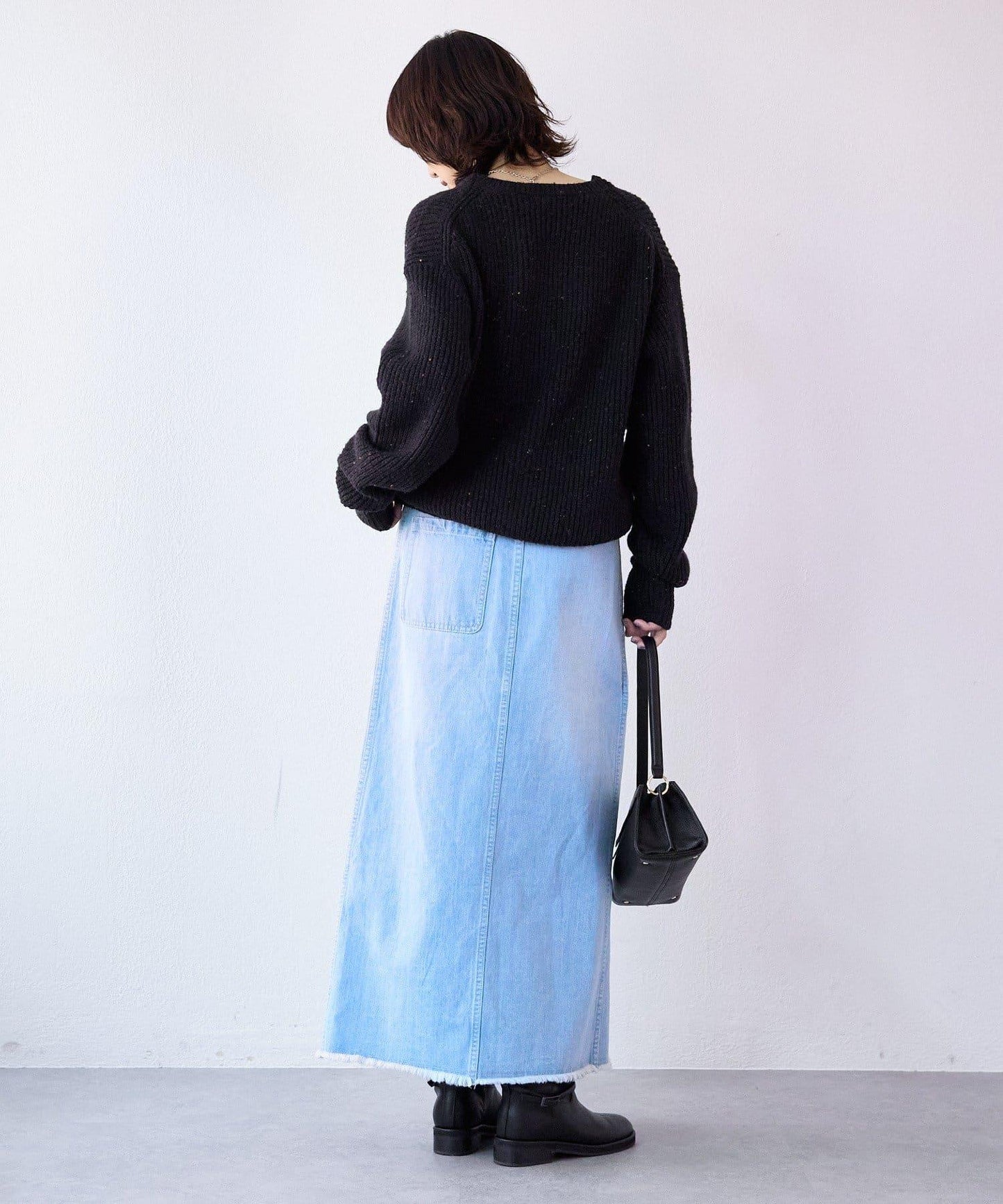 【MONN.:.(モン)】包裹式牛仔半身裙