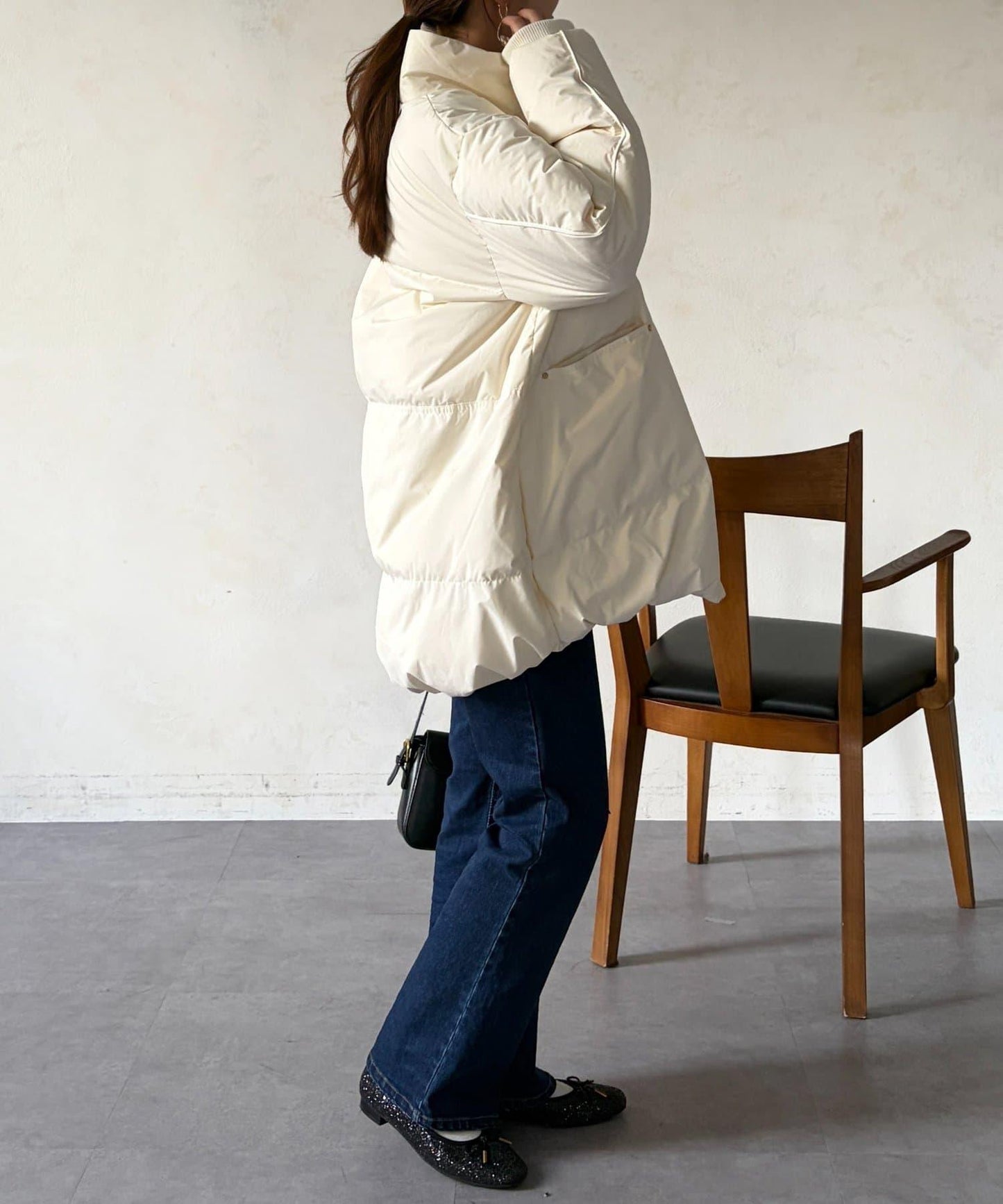 高領中款羽絨服