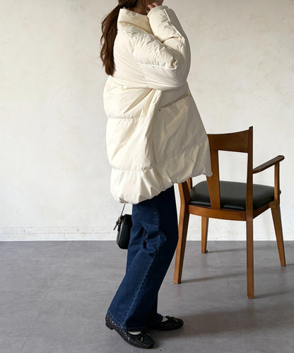 高領中款羽絨服