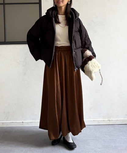 褶皺高領短款羽絨服