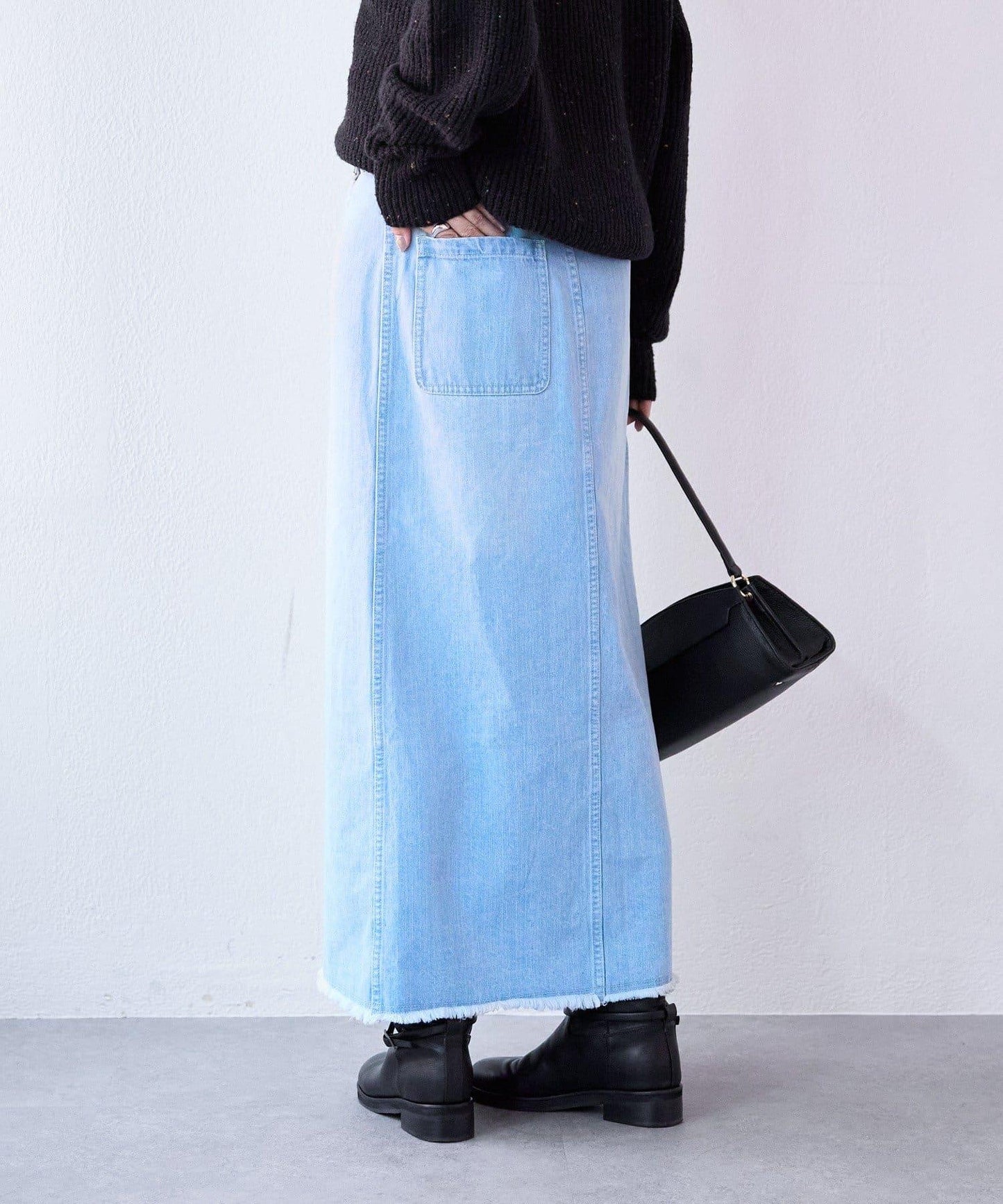 【MONN.:.(モン)】包裹式牛仔半身裙