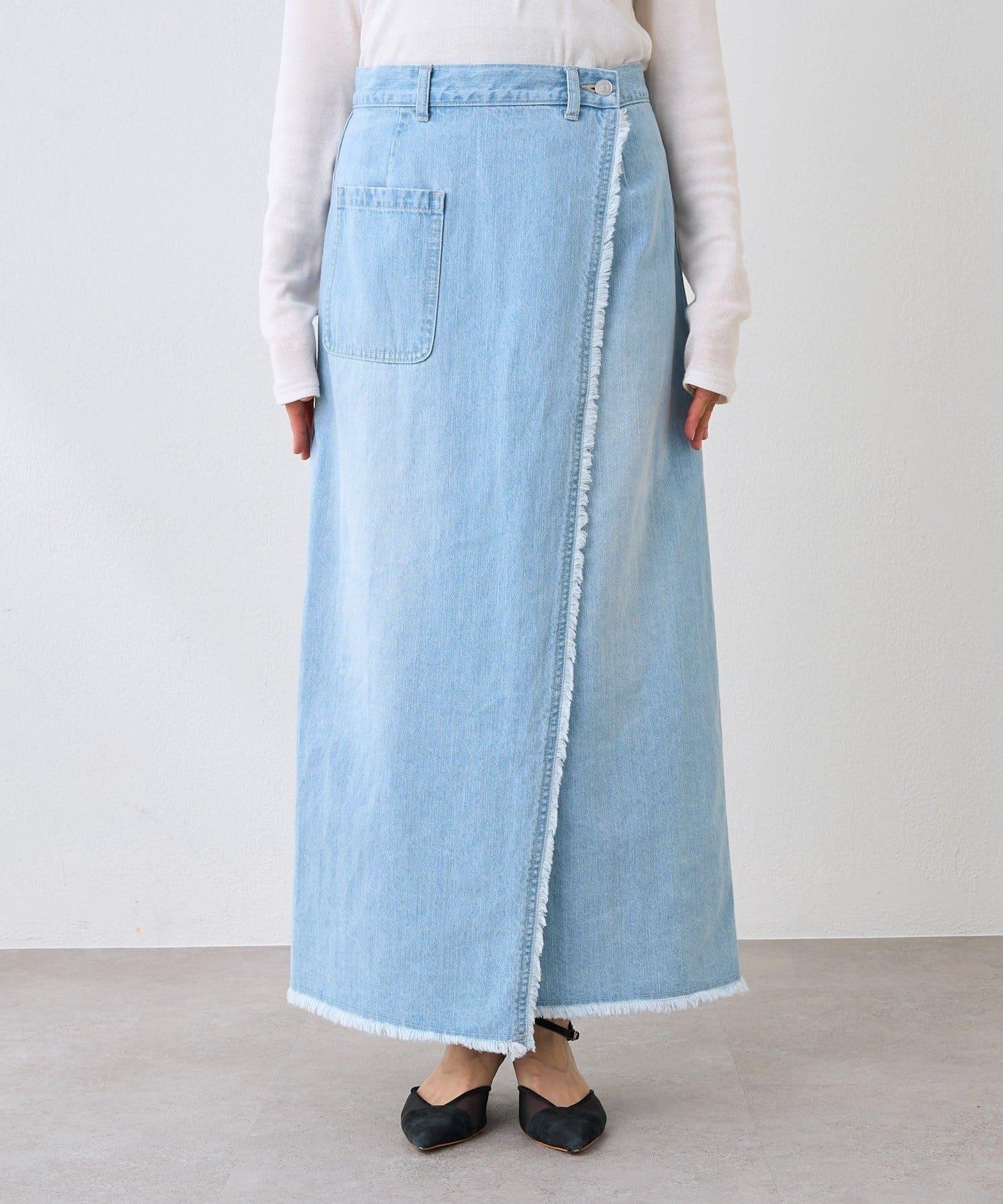 【MONN.:.(モン)】包裹式牛仔半身裙