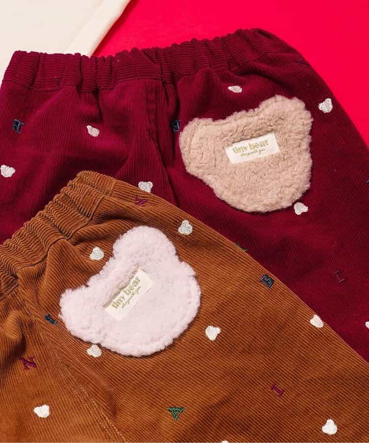 tiny bear 刺繡長褲 10分丈