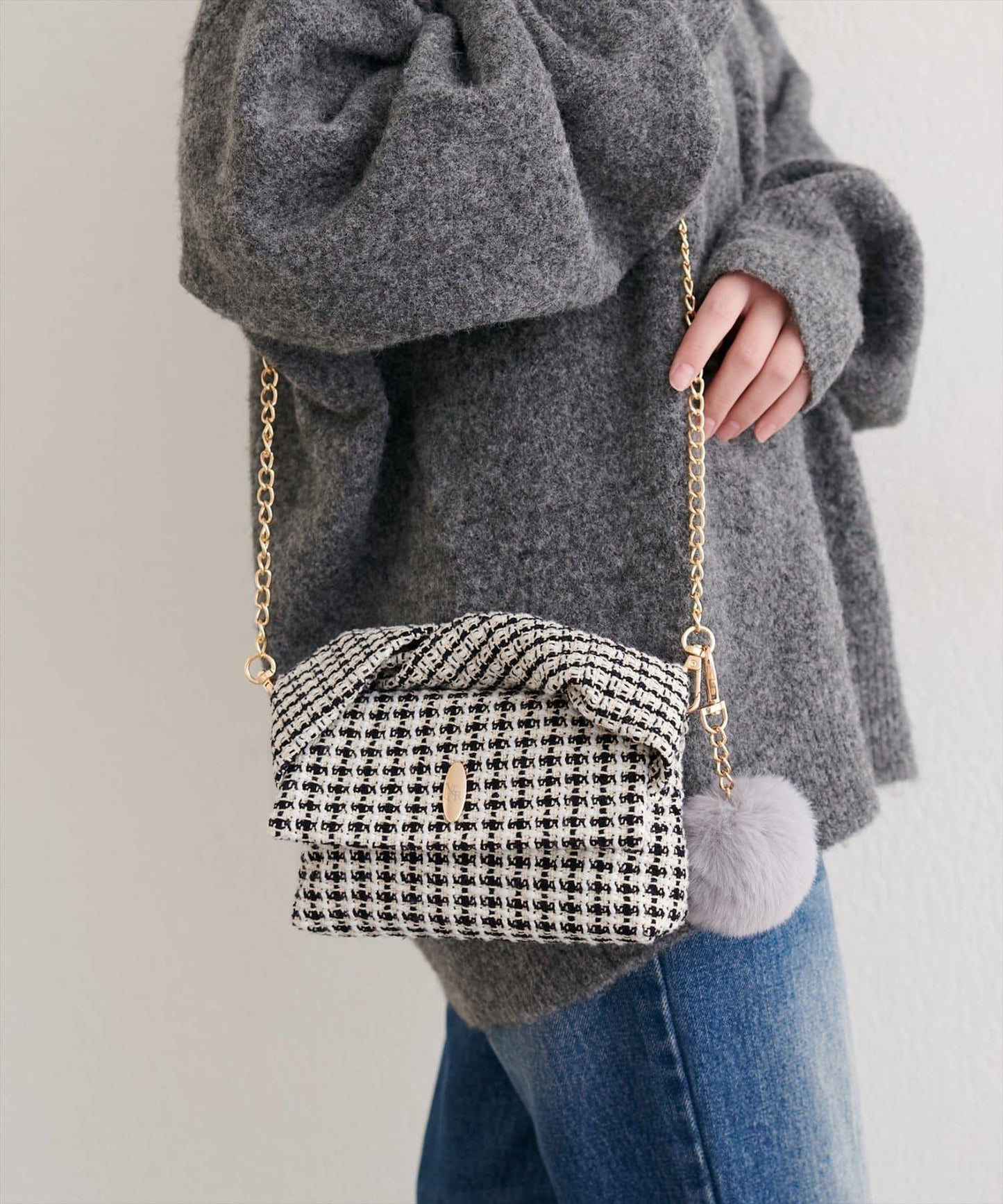 扭紋手柄迷你單肩包