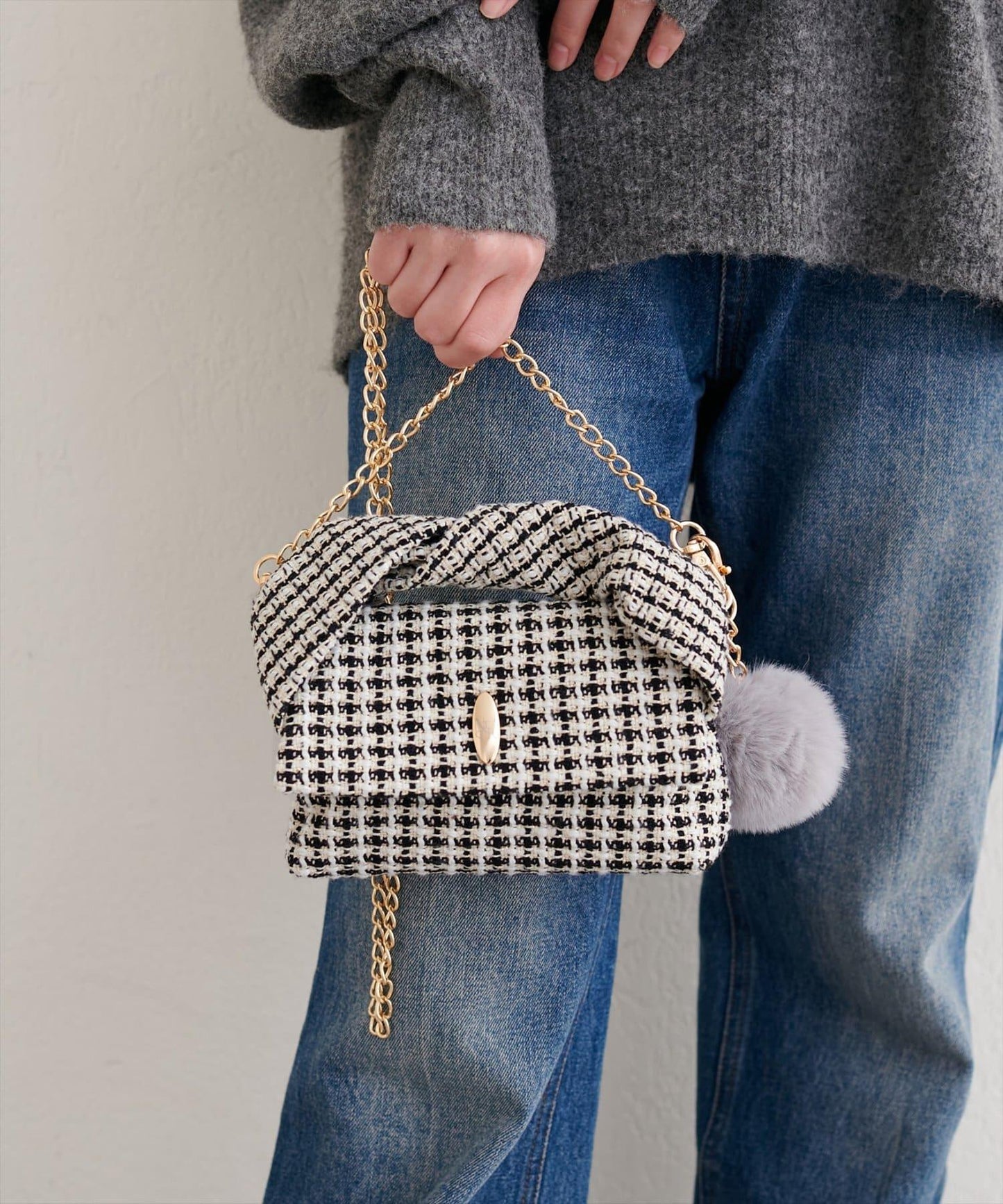 扭紋手柄迷你單肩包