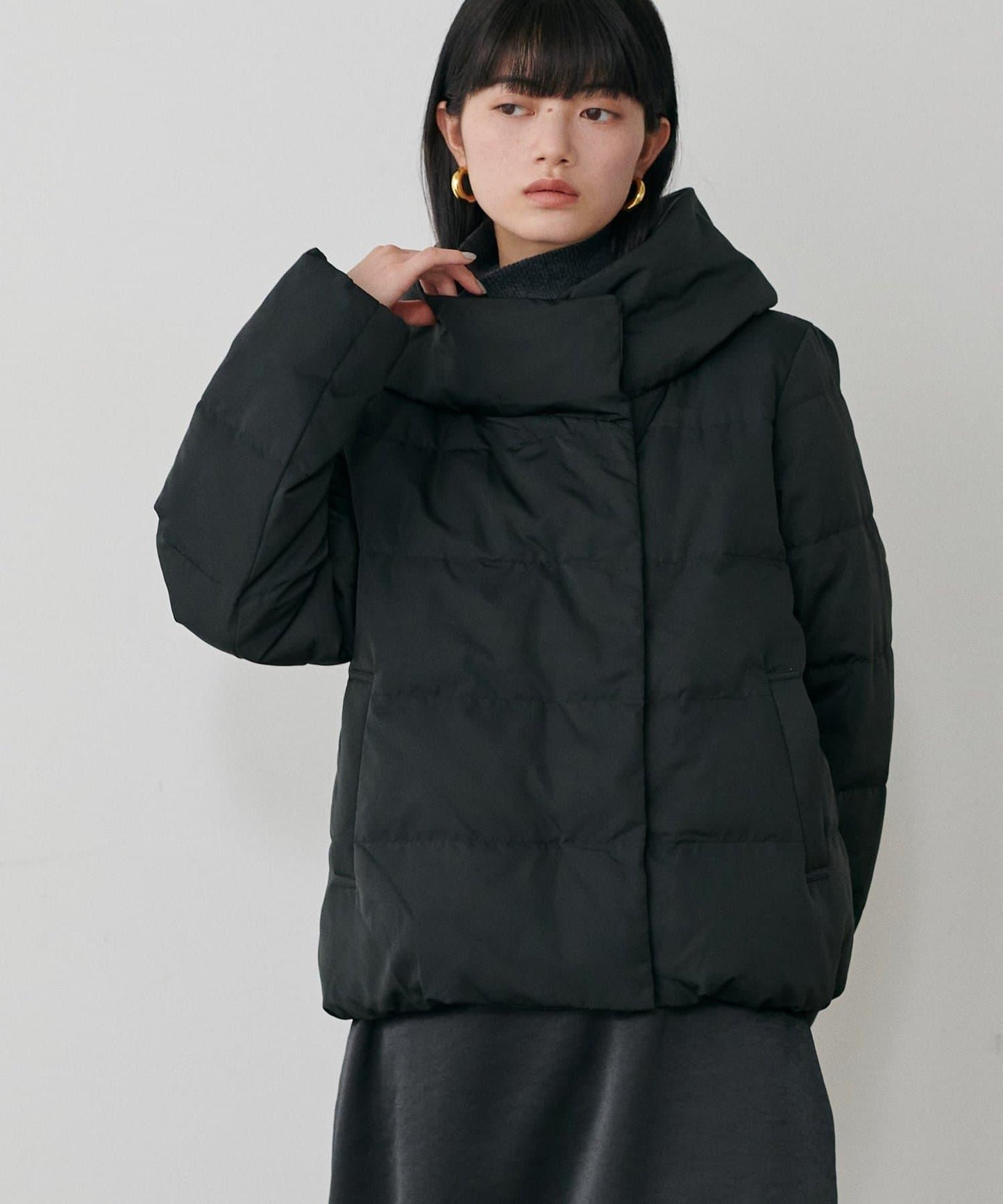 桃皮絨羽絨大衣