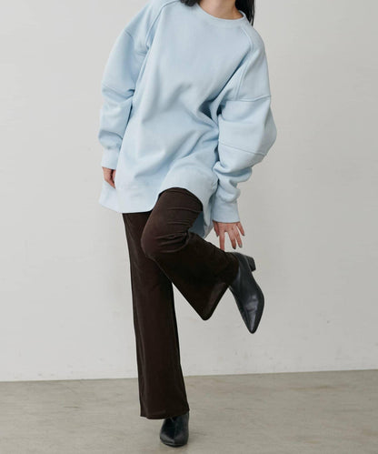 美腿修身柔軟天鵝絨長褲