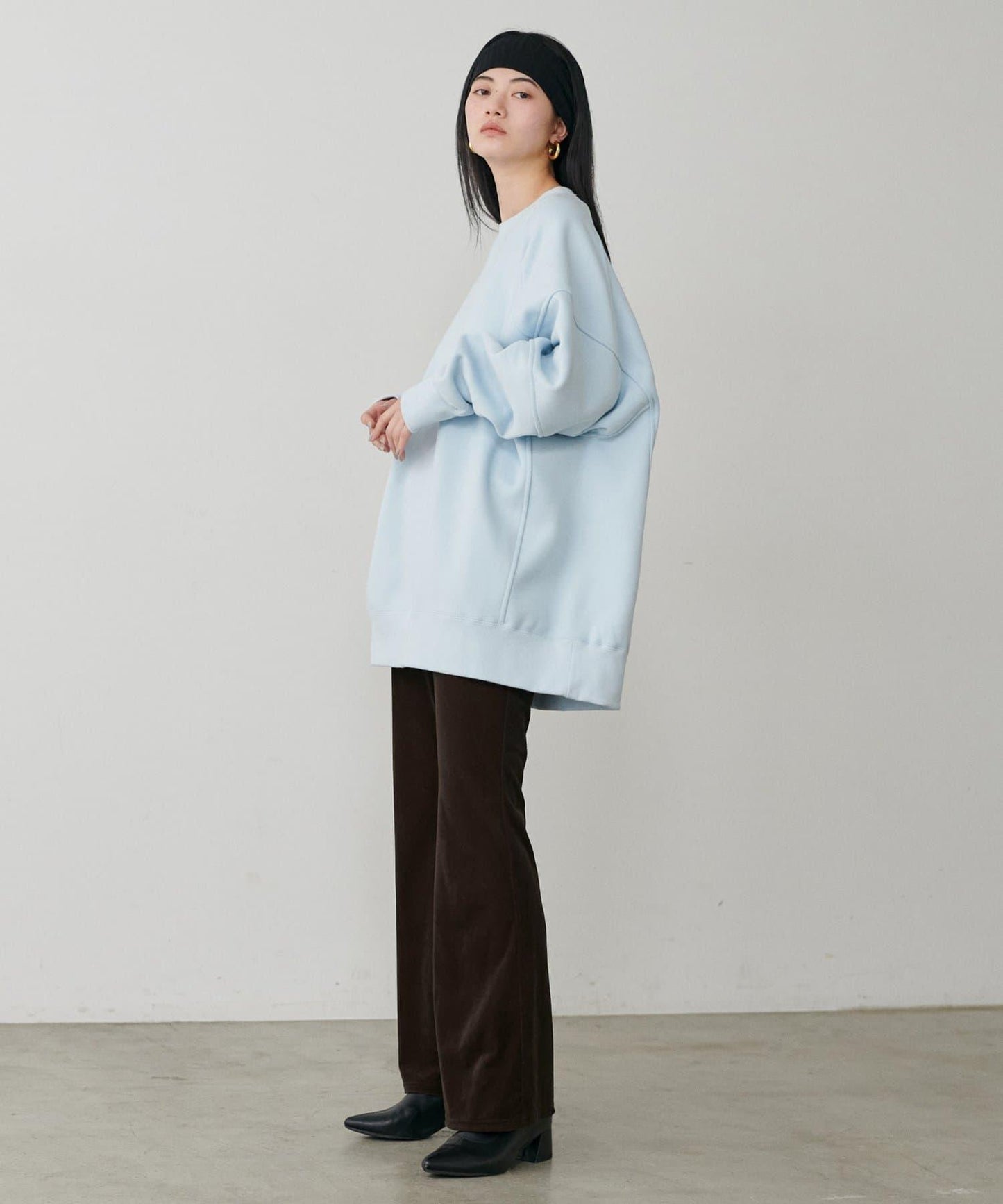 美腿修身柔軟天鵝絨長褲