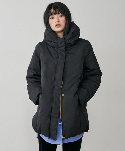 尼龍羽絨中長款大衣