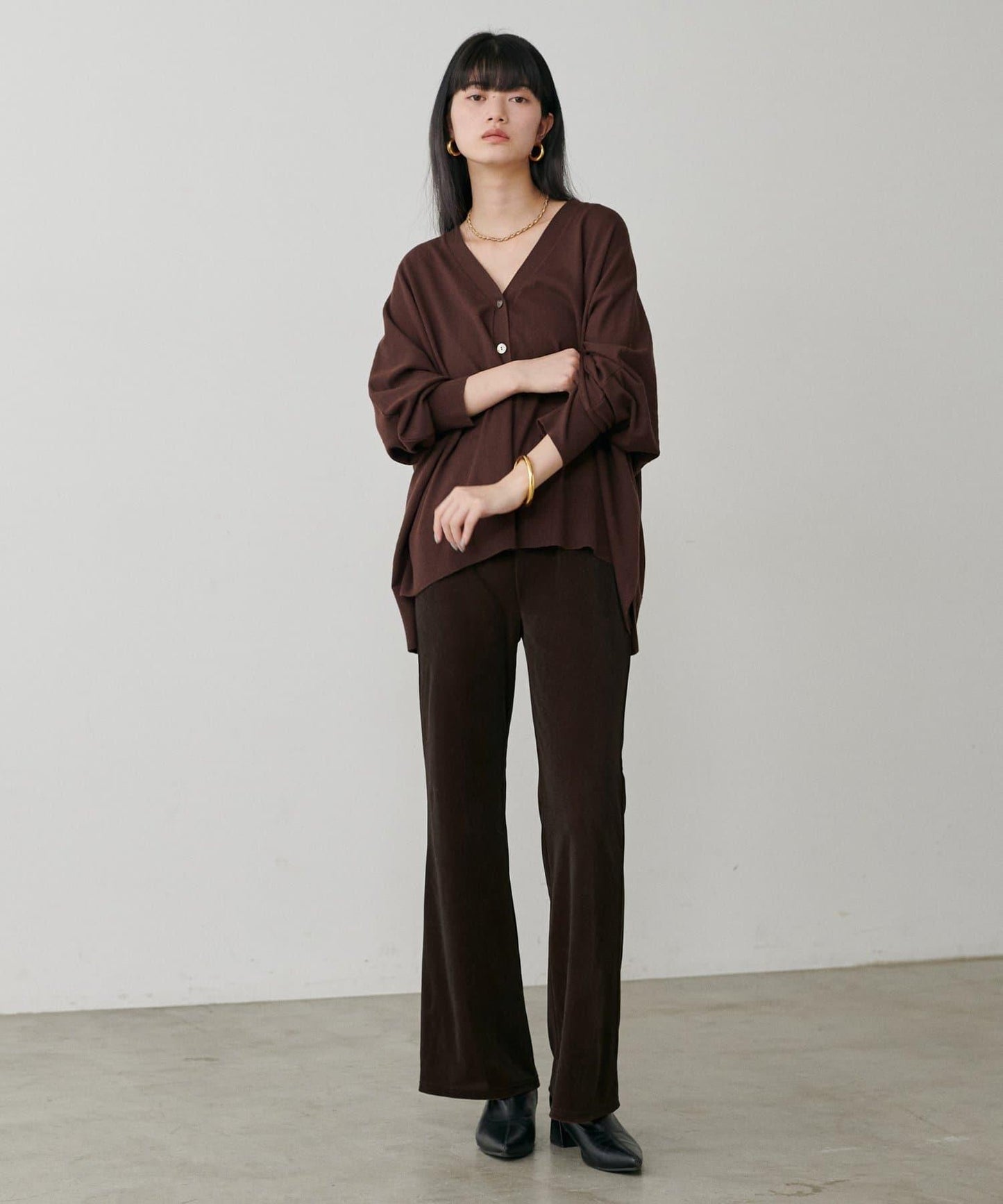 美腿修身柔軟天鵝絨長褲