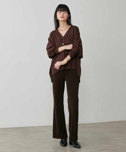 美腿修身柔軟天鵝絨長褲