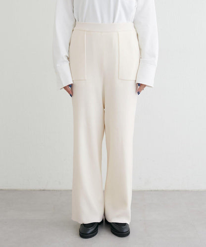 羊毛混紡羅紋針織褲