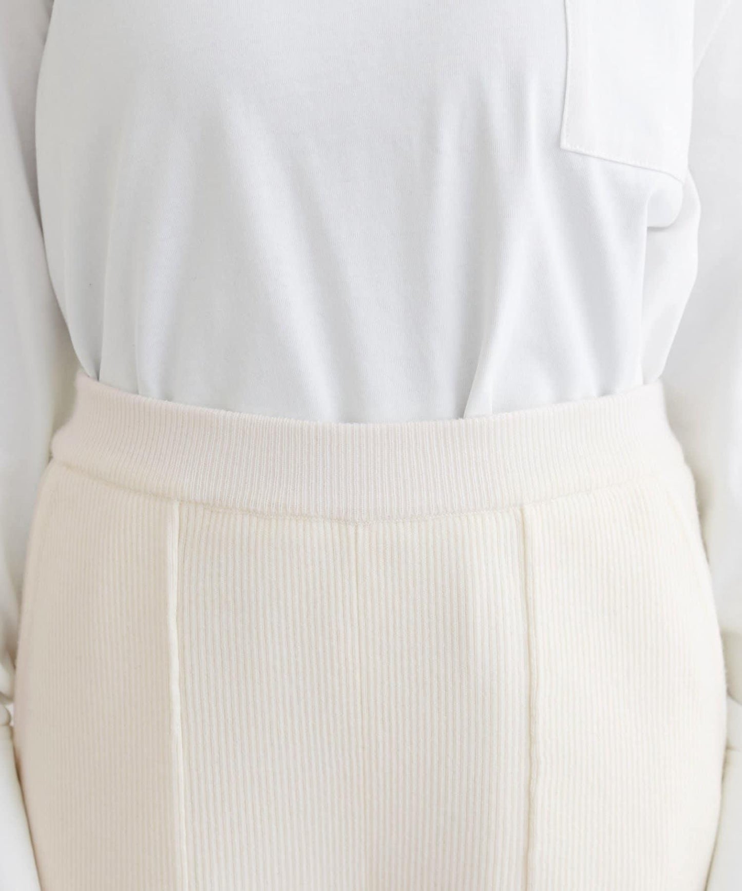 羊毛混紡羅紋針織褲