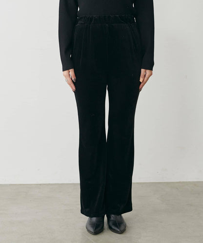 美腿修身柔軟天鵝絨長褲