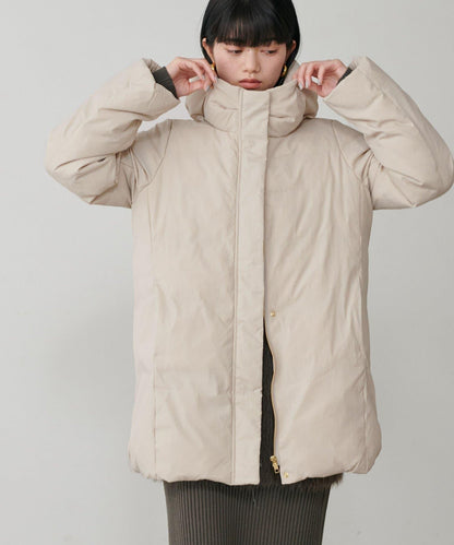 尼龍羽絨中長款大衣