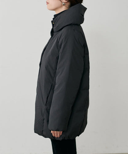尼龍羽絨中長款大衣
