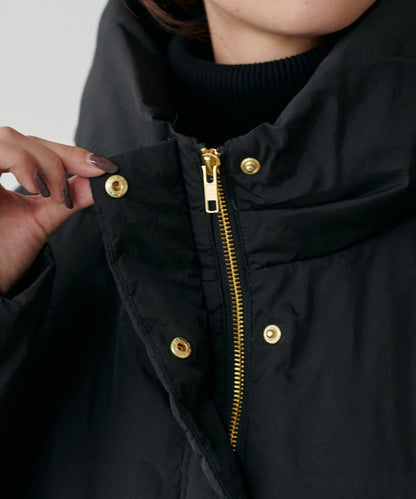 尼龍羽絨中長款大衣