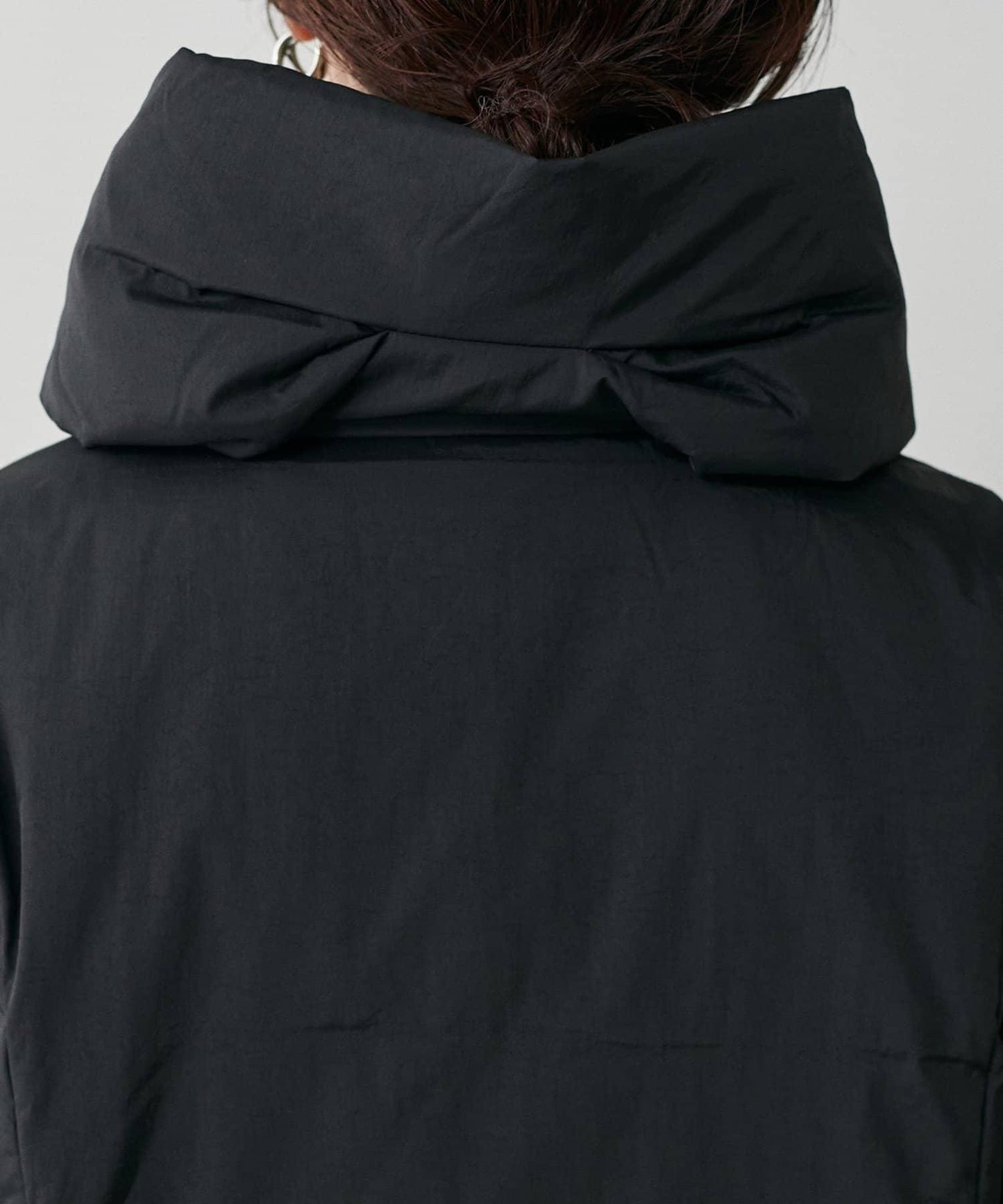 尼龍羽絨中長款大衣